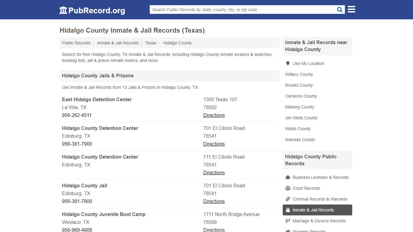 Free Hidalgo County Inmate & Jail Records (Texas Inmate ...
