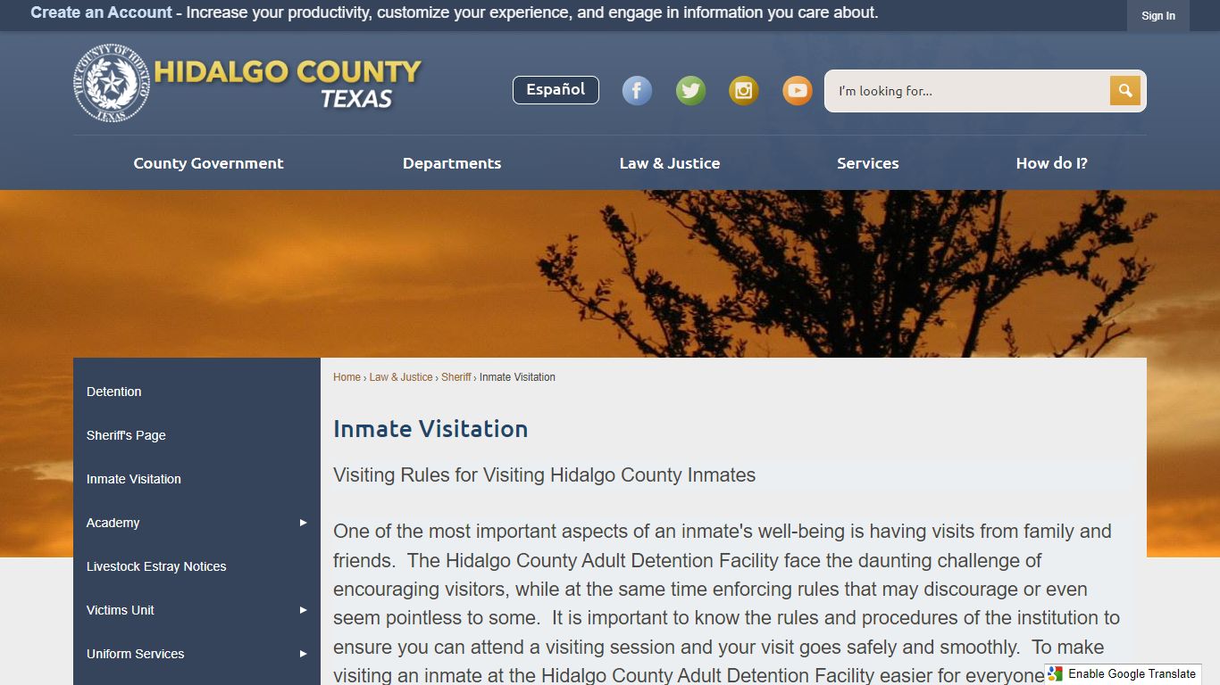 Inmate Visitation | Hidalgo County, TX - Official Website
